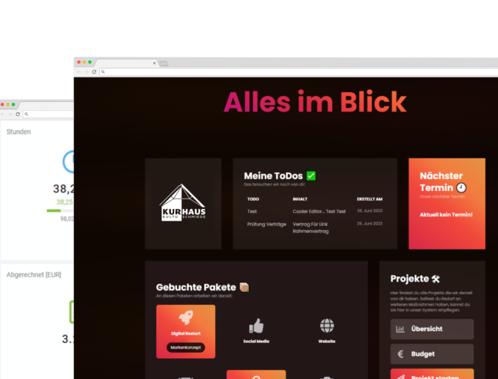 Bild, welches ein Dashboard zur Kostentotrolle im Bereich des Marketings zeigt.